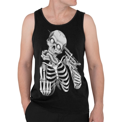 TANK TOP GUN SKULL